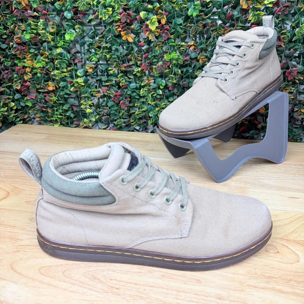 Dr. Martens Maleke Khaki Canvas Chukka Boots Shoes Mens 10 Womens 11 AW004